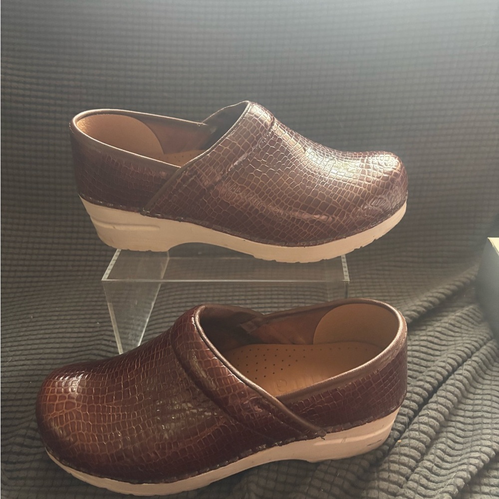Sanita Brown Mules with White Soles